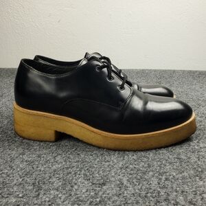 COS Black Leather Platform Shoes